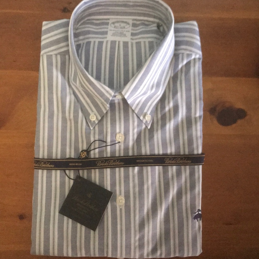 NWT Blue Brooks Brothers Large Button Down